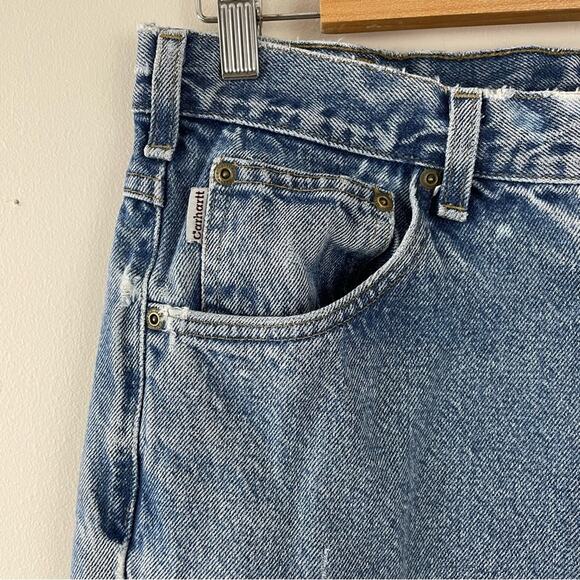 Carhartt Distressed Thrashed Destroyed Bleached traditional fit jeans mens 34 - Picture 3 of 11